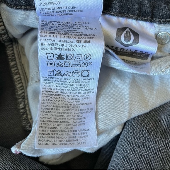 LEVI’S Wedgie Skinny Jeans Gray Distressed Wash Button Fly Plus Size 20Wx26 - Picture 9 of 10